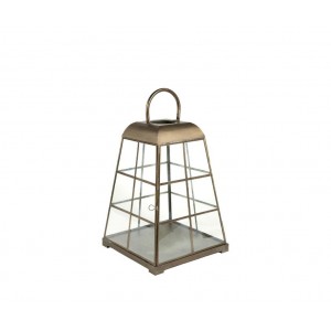 Gold line Lampion szklany klatka C