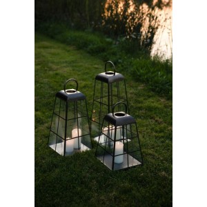 Gold line Lampion szklany klatka C